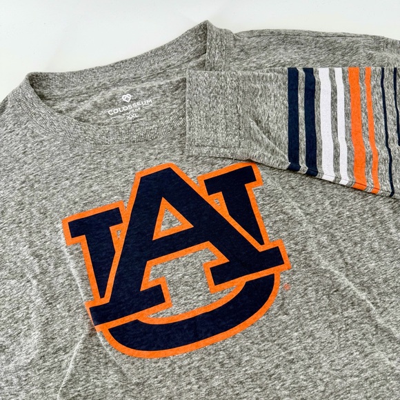 Colosseum Tops - Auburn Tigers Colosseum Women’s XXL Cropped Long Sleeve Top Gray Heather Plus Sz